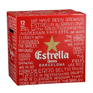 Estrella Damm 330ml Bottles 12 Pack