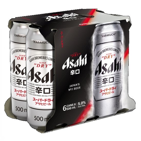 Asahi Super Dry 500ml Cans 6 pack